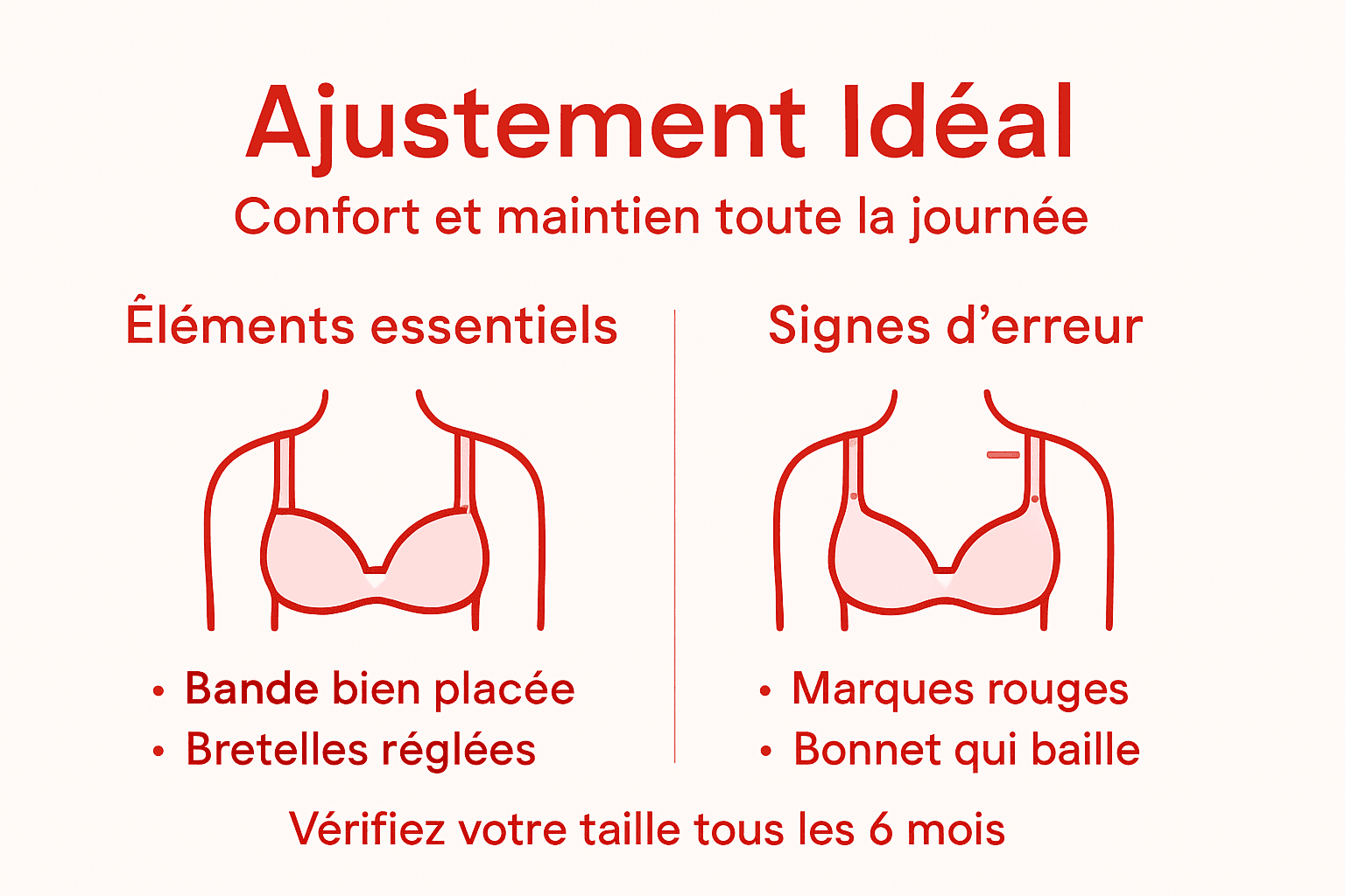 Visuel pédagogique pour bien choisir et ajuster son soutien-gorge