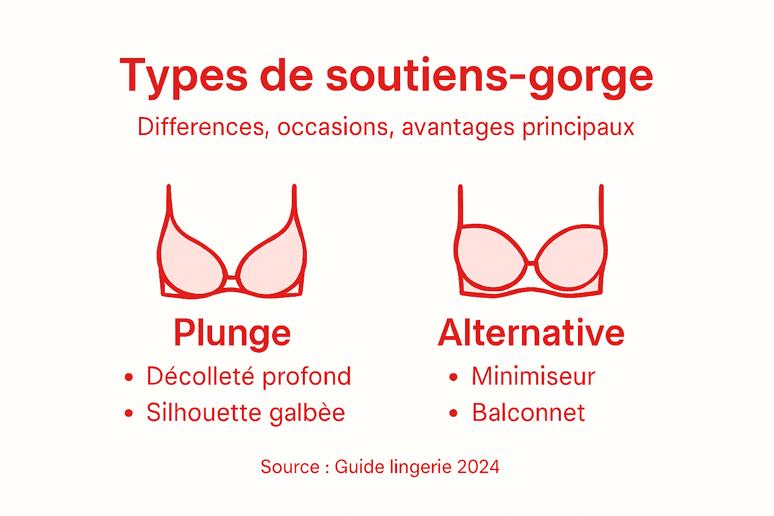 Infographie : panorama des différents modèles de soutien-gorge