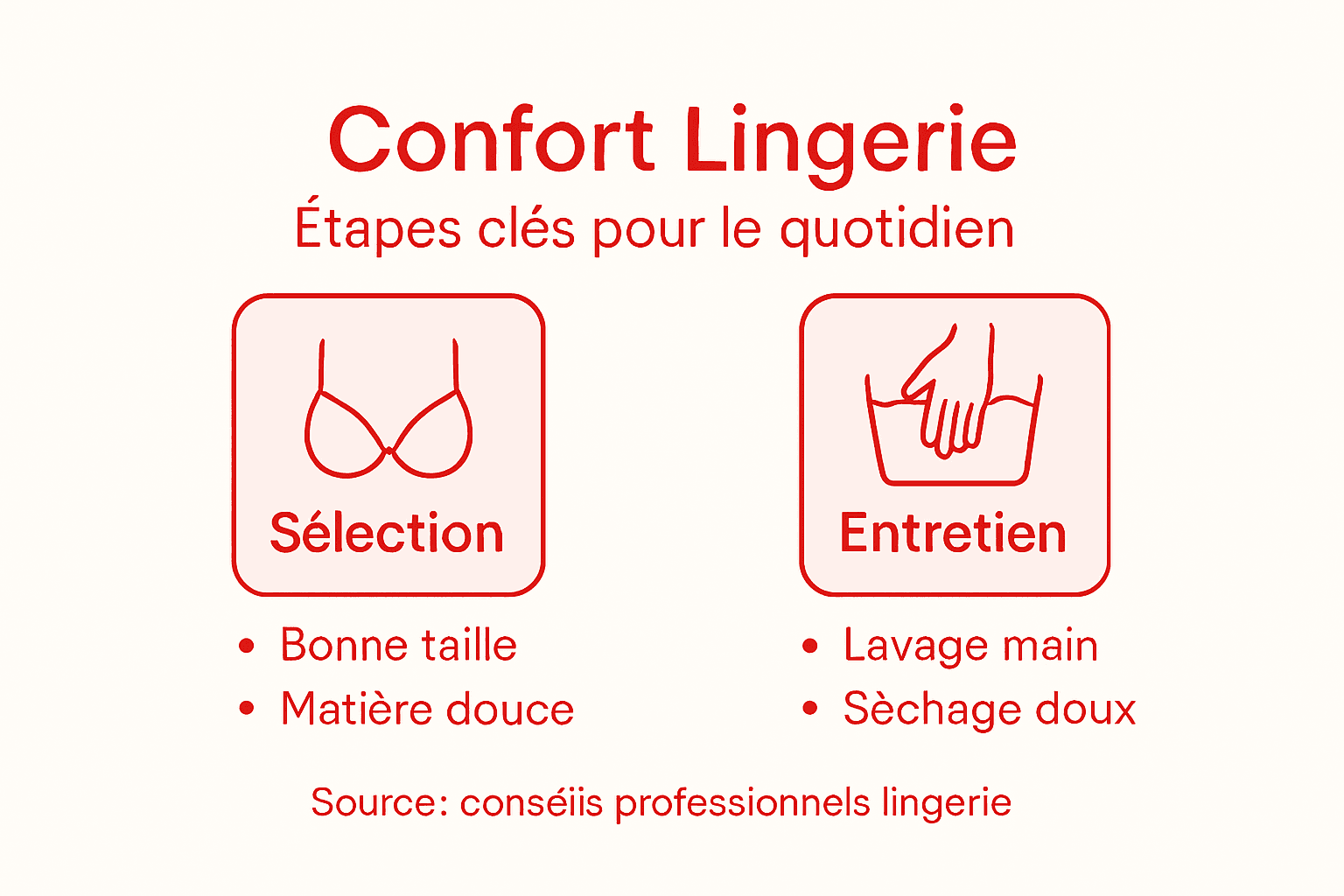 Infographie : les étapes clés pour un confort optimal en lingerie au quotidien