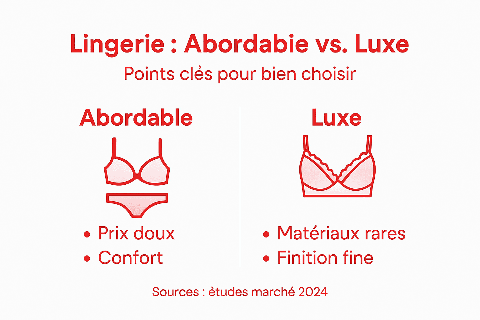 Infographie : comment distinguer la lingerie haut de gamme des modèles plus abordables ?