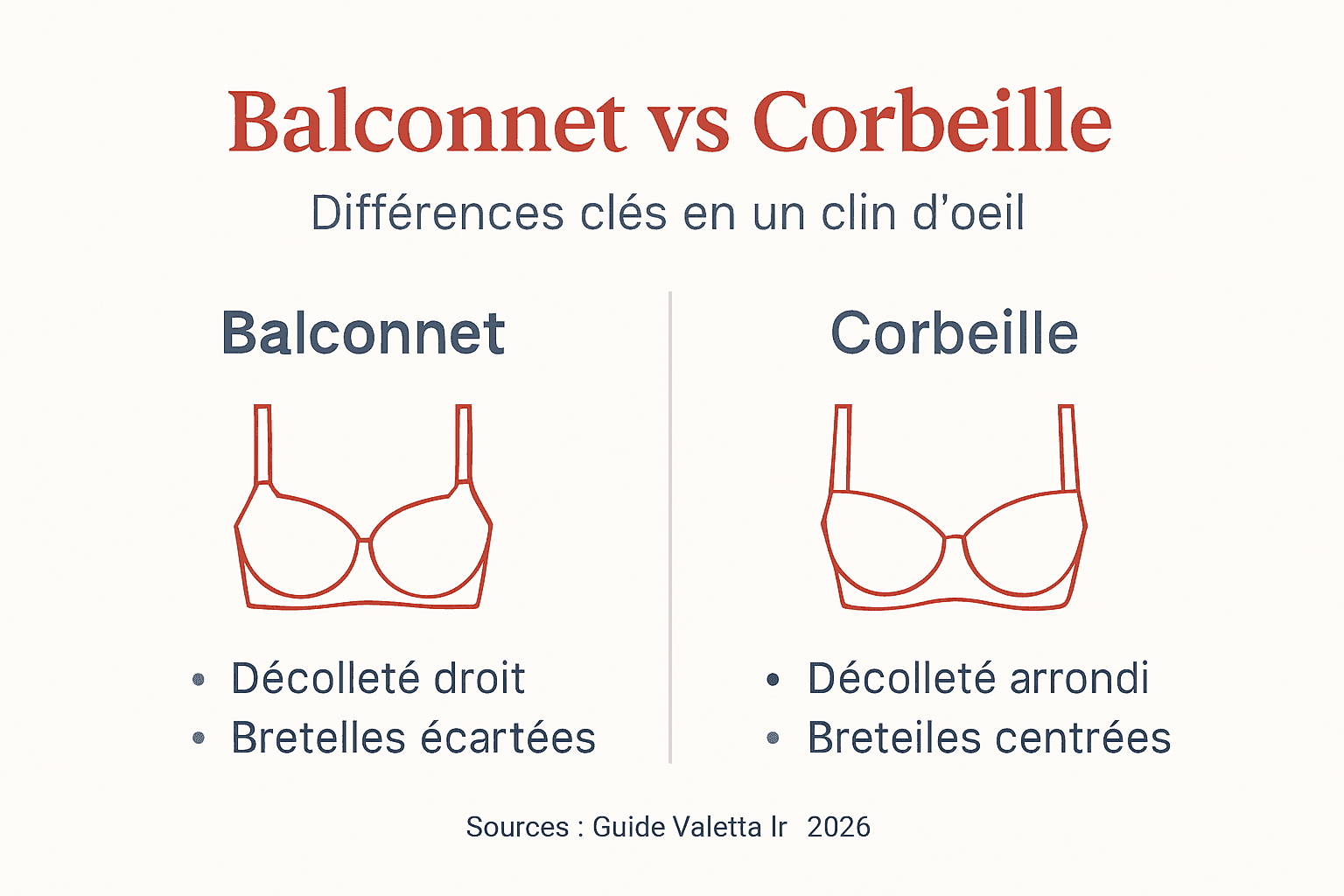 Infographie : quelles différences entre soutien-gorge balconnet et corbeille ?