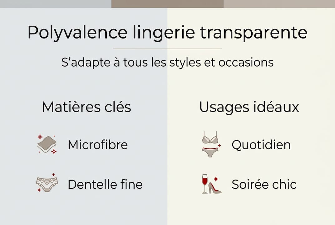 Découvrez en images toute la versatilité de la lingerie transparente : comment elle s’adapte à chaque envie et sublime votre silhouette en toute occasion.