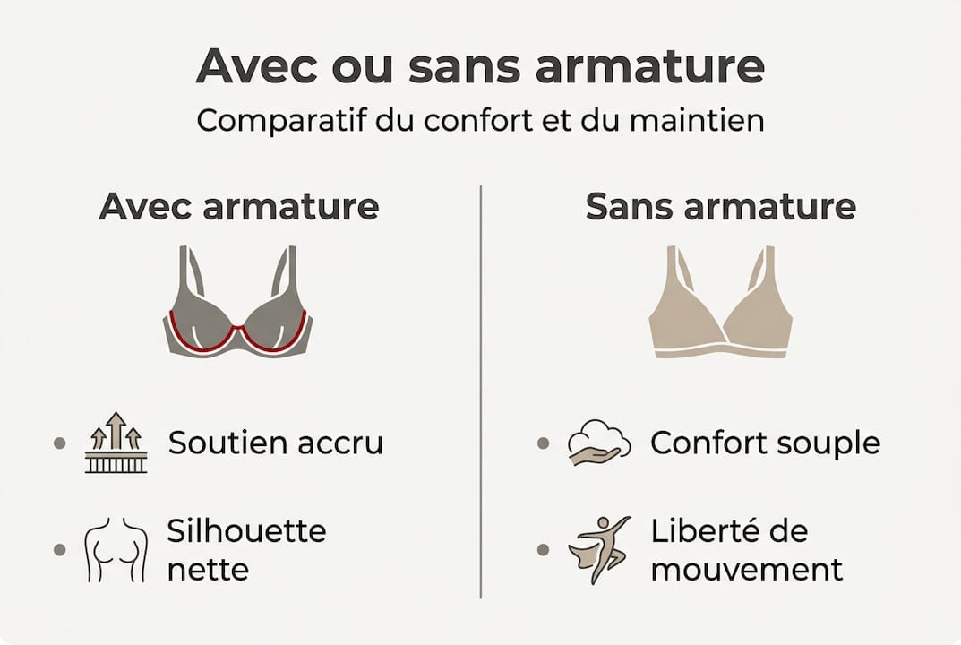 Infographie : confort et maintien, avec ou sans armatures ?
