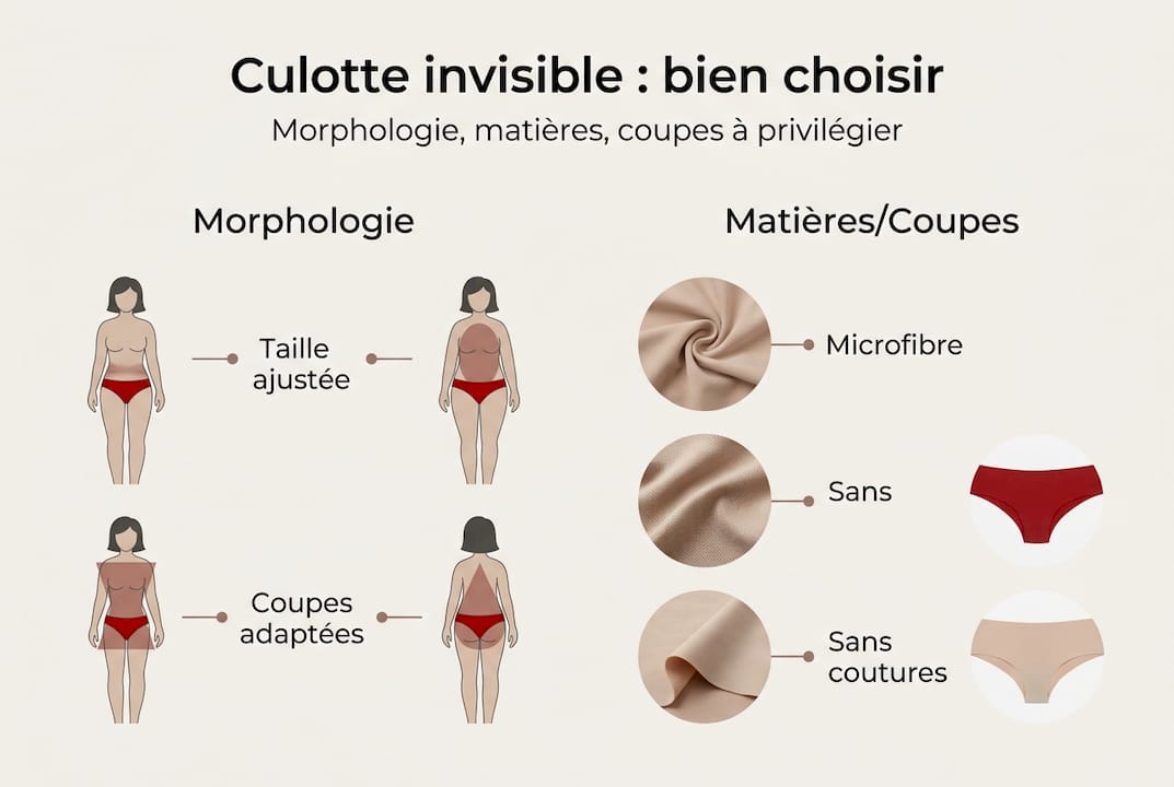 Guide visuel pour choisir la culotte invisible adaptée à sa morphologie