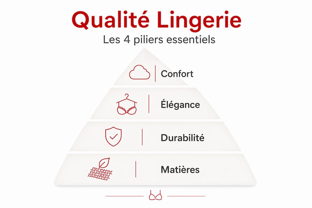 Infographie : les 4 fondamentaux de la qualité en lingerie