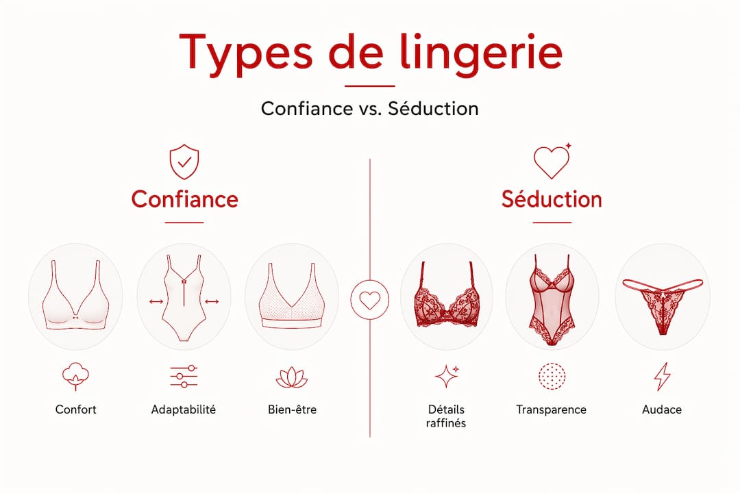 Infographie : quelle lingerie choisir pour booster sa confiance en soi ou jouer la carte de la séduction ?