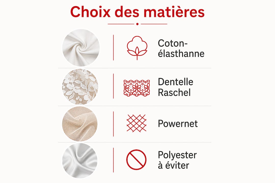 Infographie : comment bien choisir les matières pour une lingerie adaptée à vos besoins