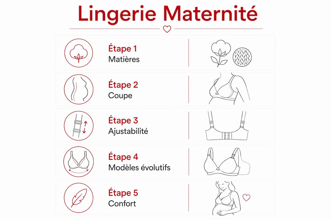 Infographie : les grandes étapes pour bien choisir sa lingerie de maternité