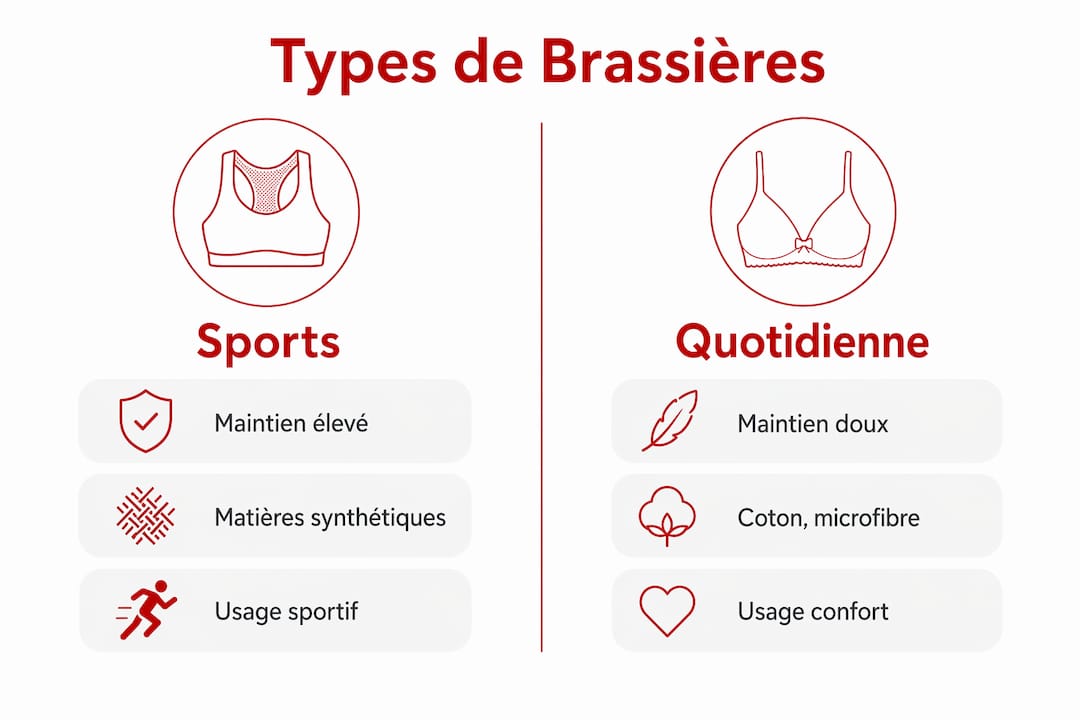 Infographie : tour d’horizon des différents modèles de soutiens-gorge et de leurs usages au quotidien