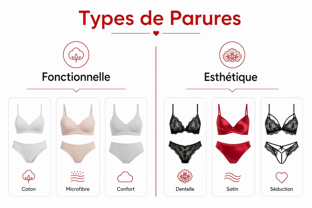 Infographie : le match entre lingerie pratique et lingerie séduction