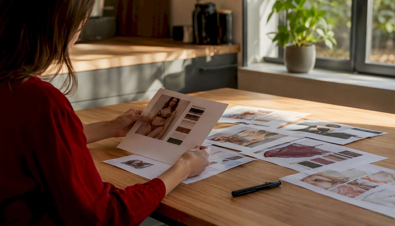 Présentation de la fiche produit lingerie : détails, matières et conseils d’entretien à portée de main.