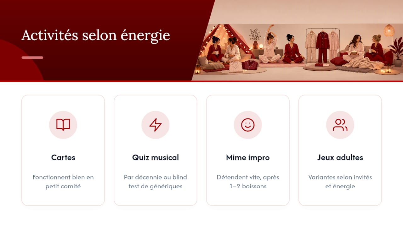 Idées d'activités pour une soirée pyjama entre adultes