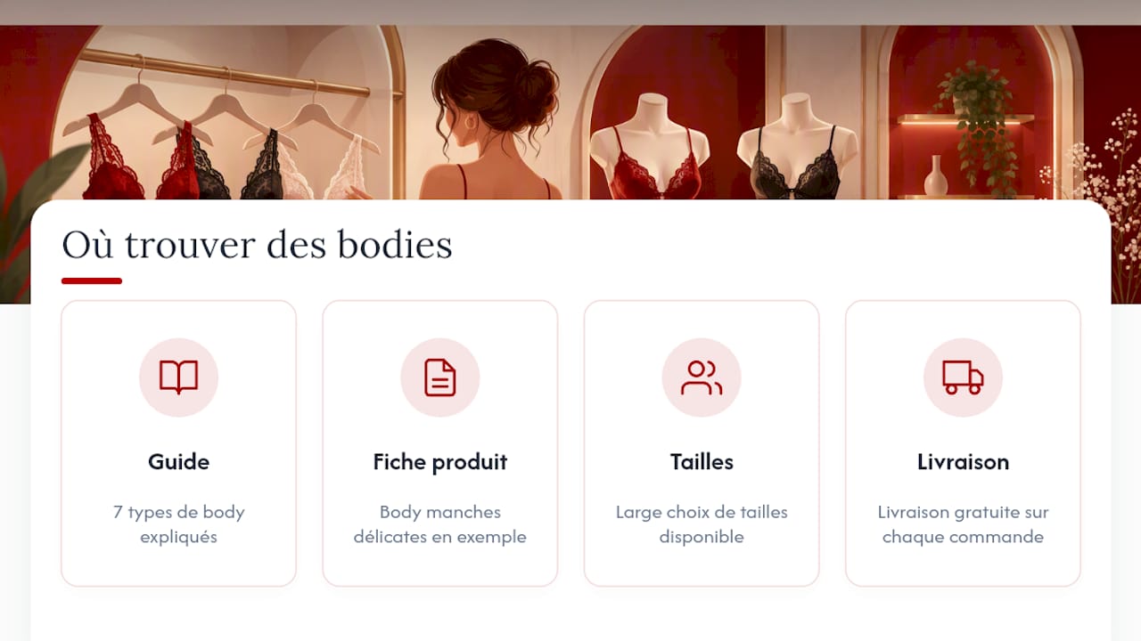Où trouver des bodies en dentelle et des guides pour bien les choisir ? — overview diagram