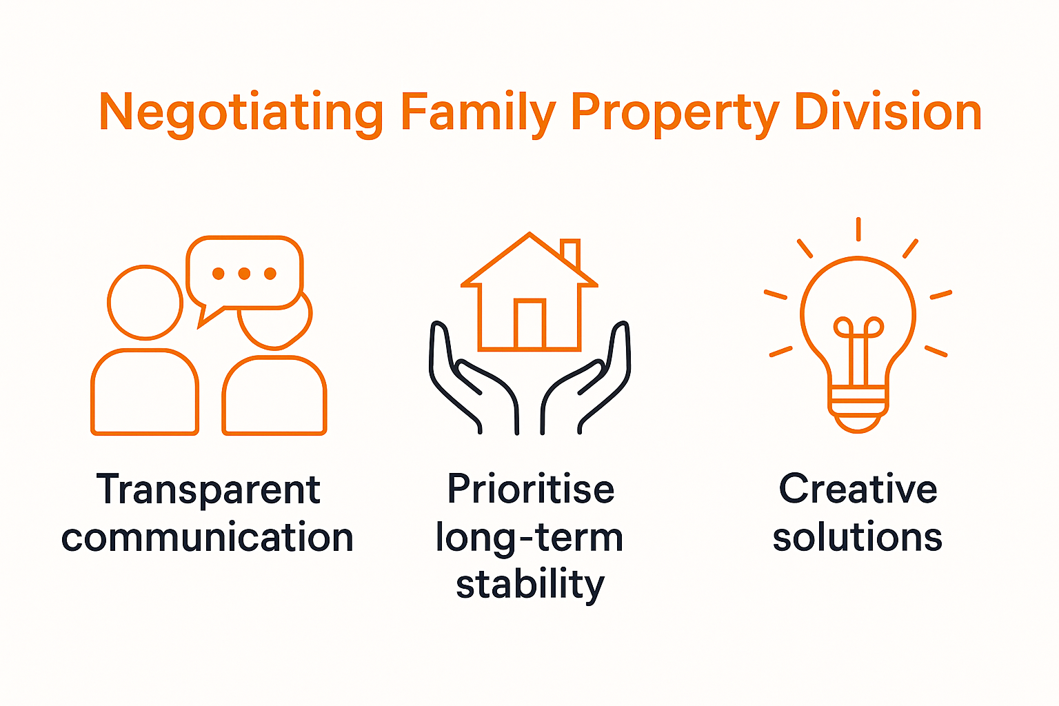 Key negotiation strategies for property division in family law.