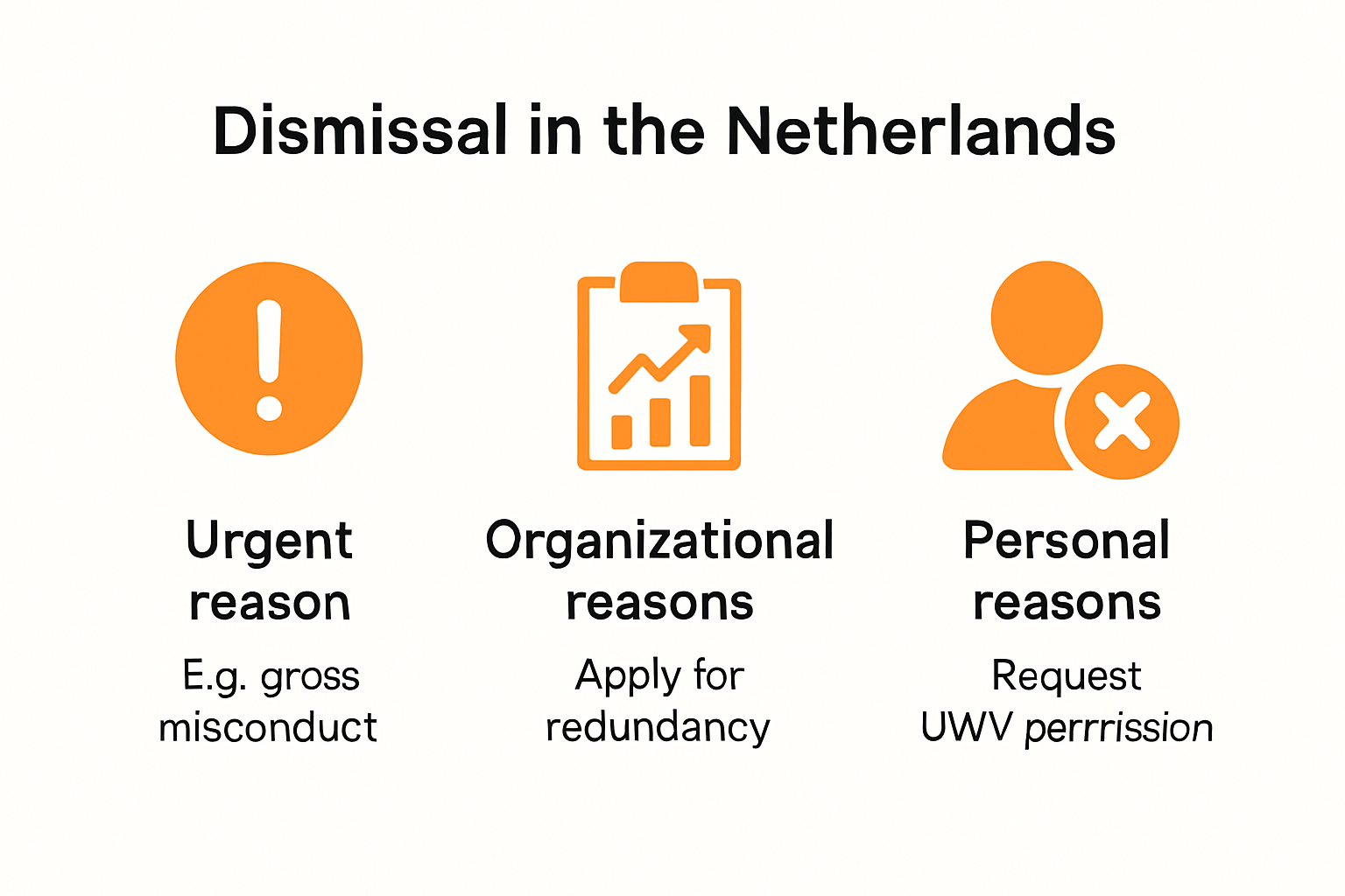 Infographic of legal grounds for terminating employment in the Netherlands