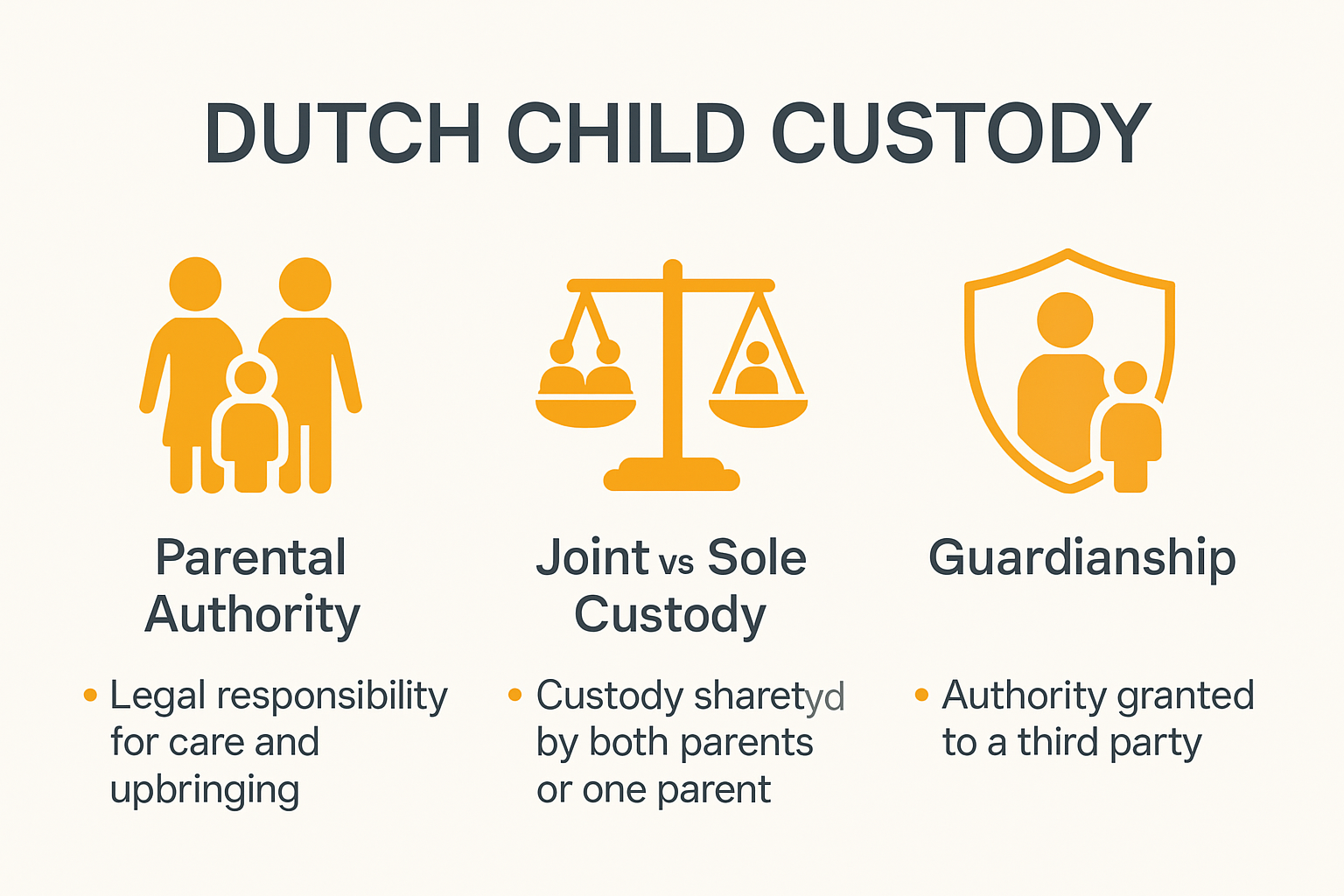 Dutch child custody laws: parental authority overview infographic