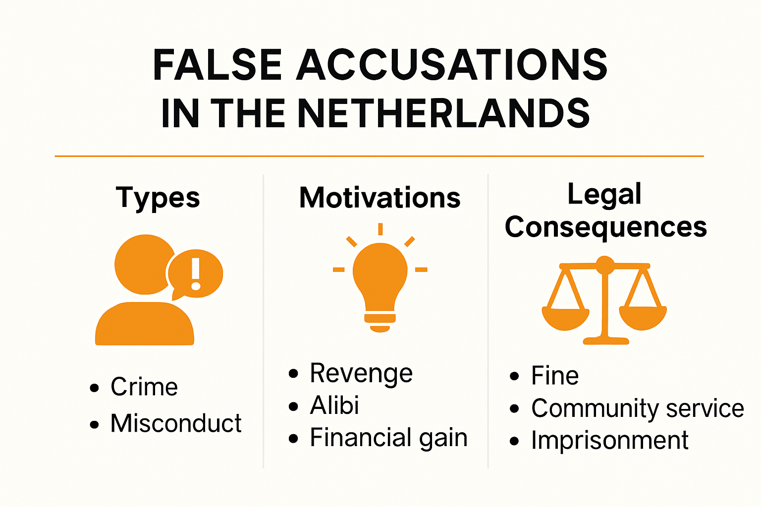 Comparison of false accusation types, motives, and outcomes