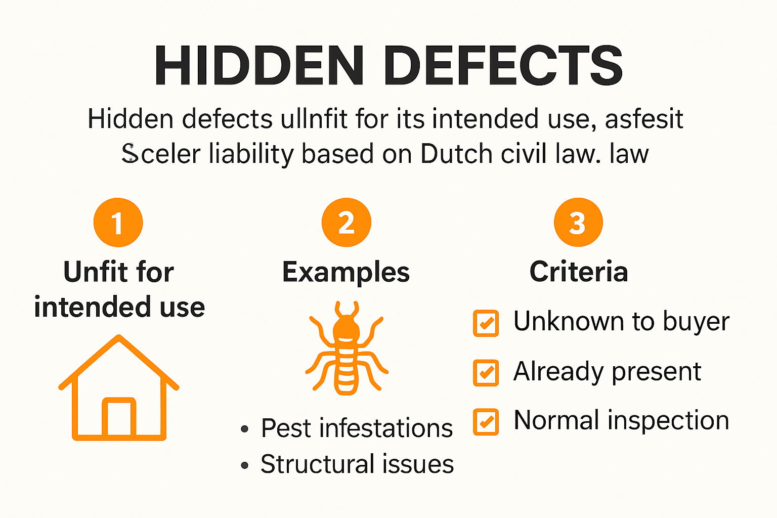 Infographic explaining hidden defects in Dutch law