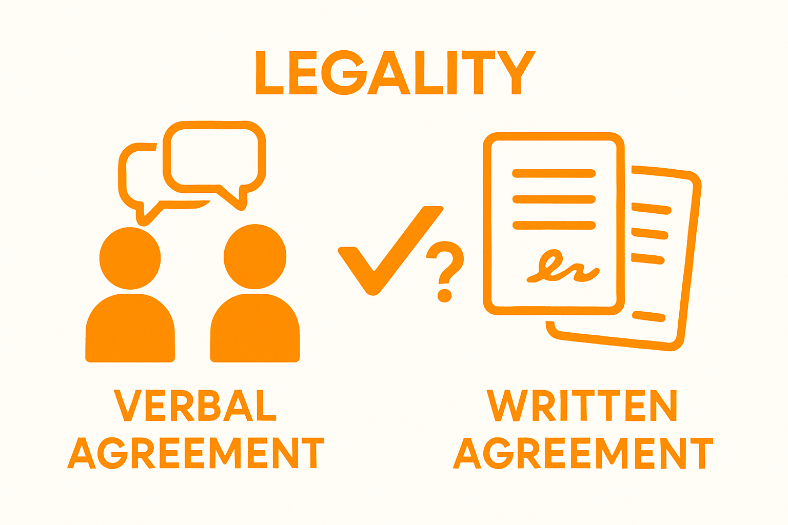 infographic comparing verbal and written agreement enforceability