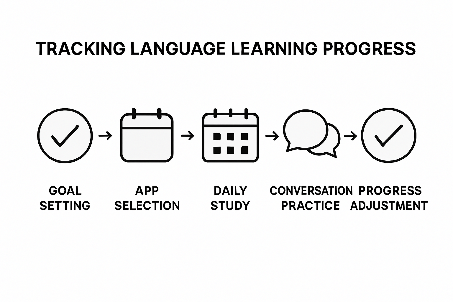 Language learning progress tracking infographic