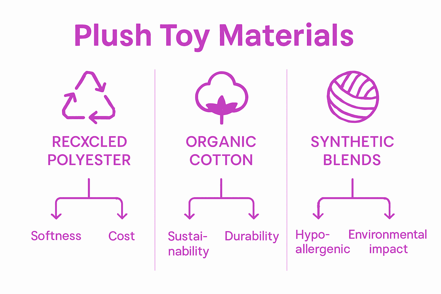 Infographic comparing plush toy material types