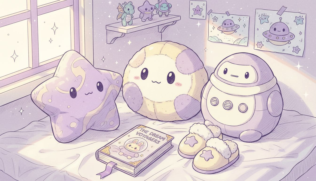 Three plush toys with sensory features