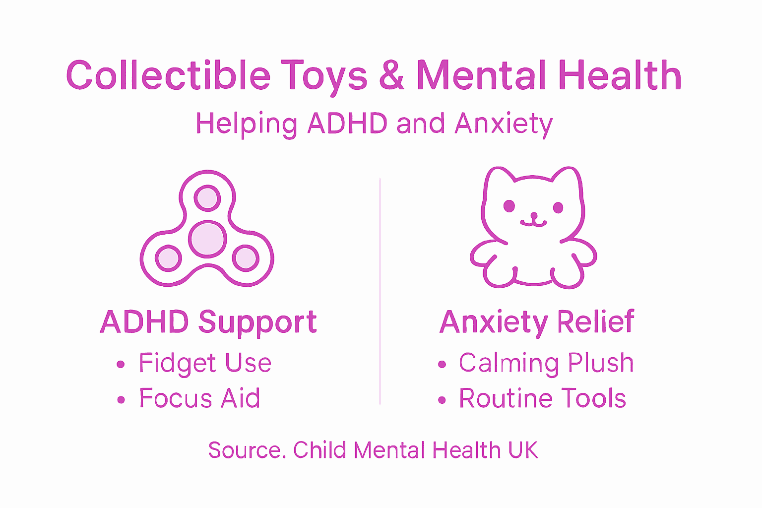 Infographic showing collectible toys’ impact on mental health