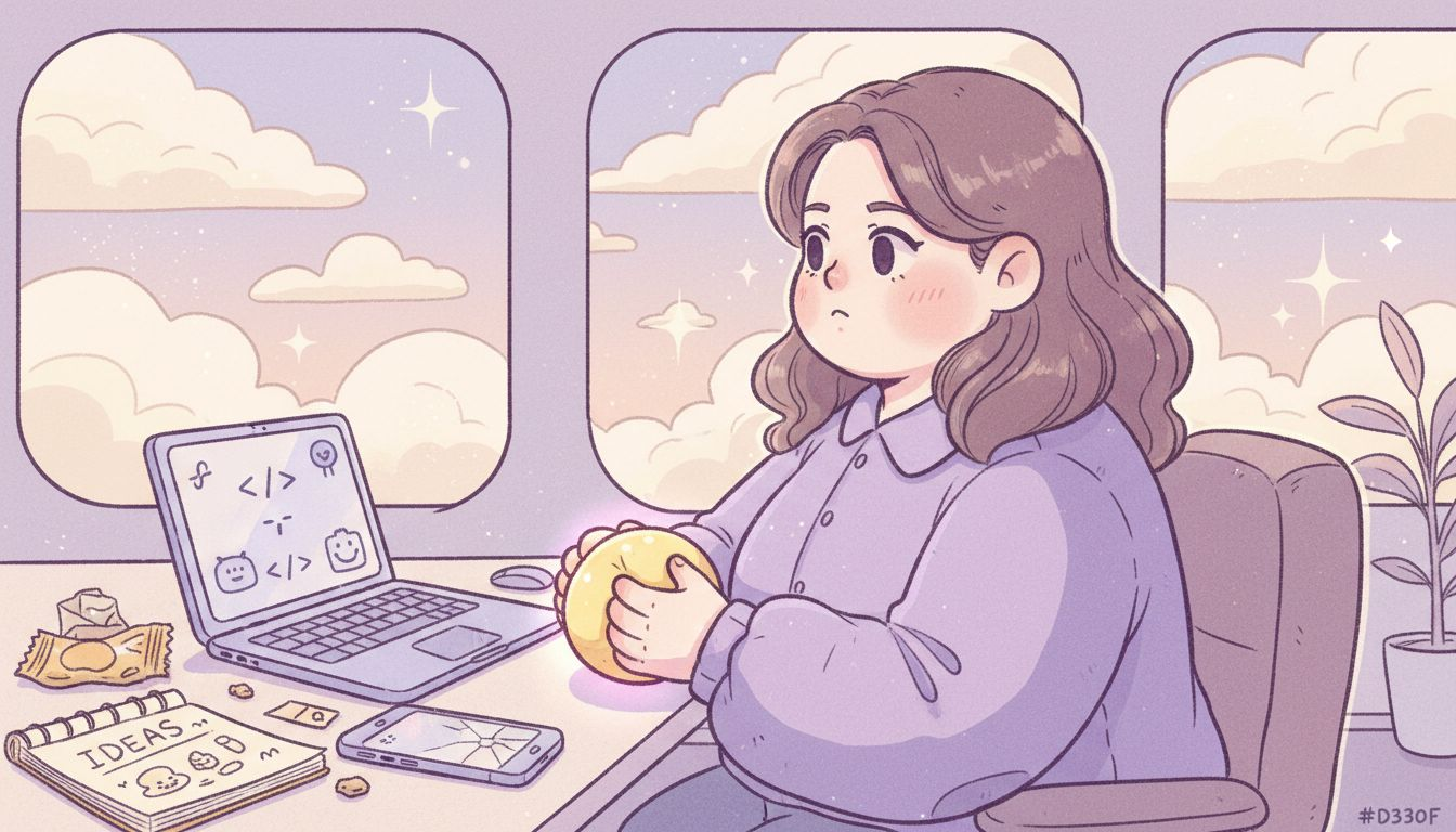 Woman using stress ball for calm focus