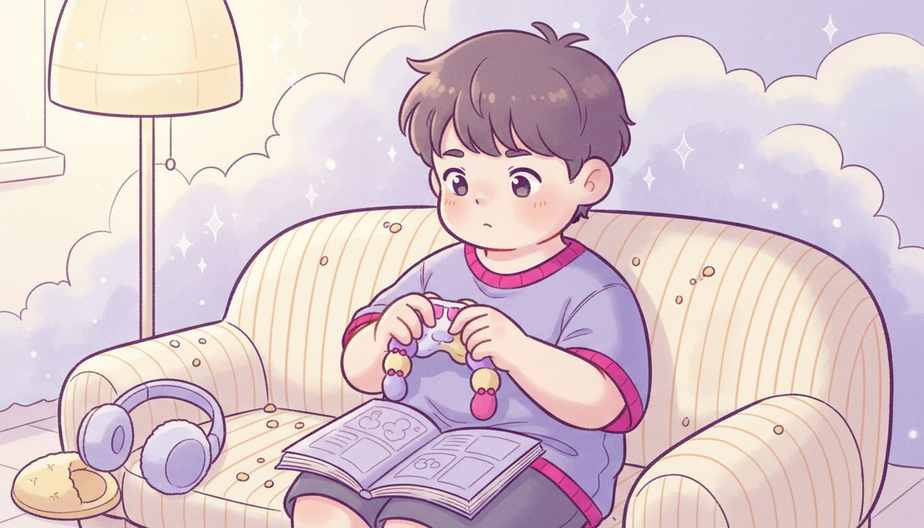 Boy using multi-texture sensory fidget toy