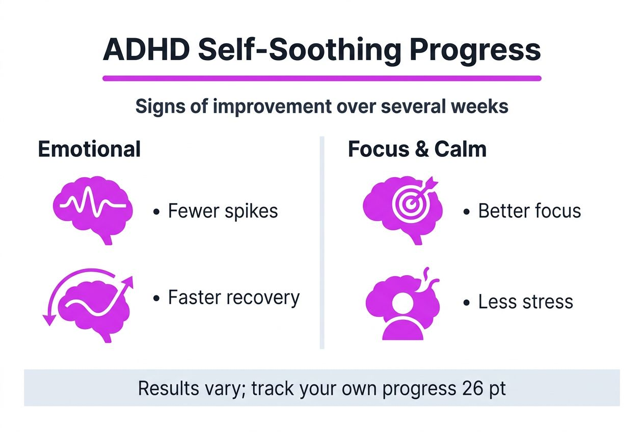 Infographic on ADHD self-soothing improvement signs