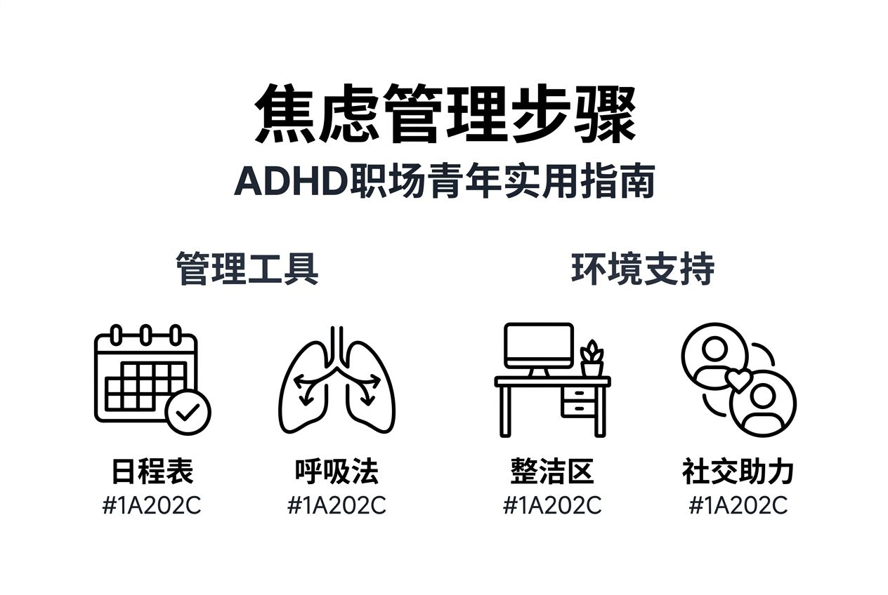 职场ADHD人群如何缓解焦虑——实用指南信息图