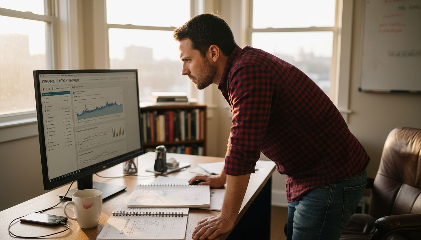 SEO expert reviews ranking analytics in office