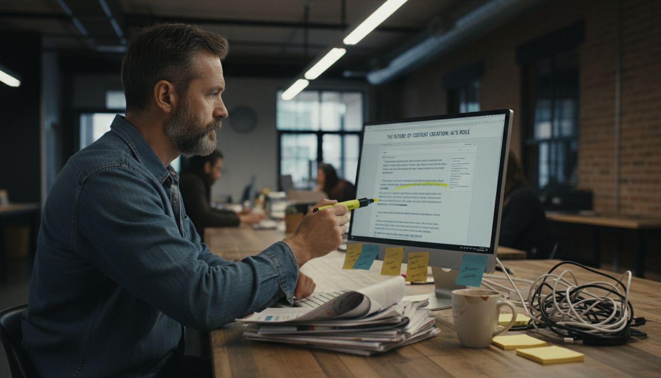 Editor reviewing AI-generated articles