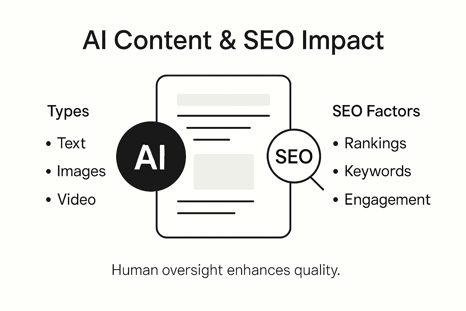 Infographic showing AI content impact key points