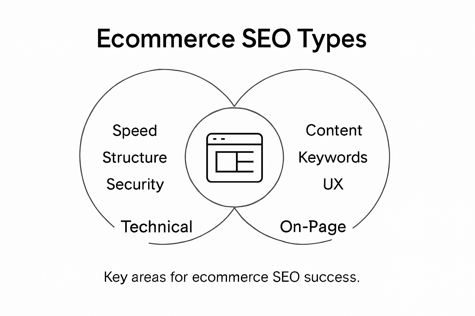 Infographic showing ecommerce SEO types overview