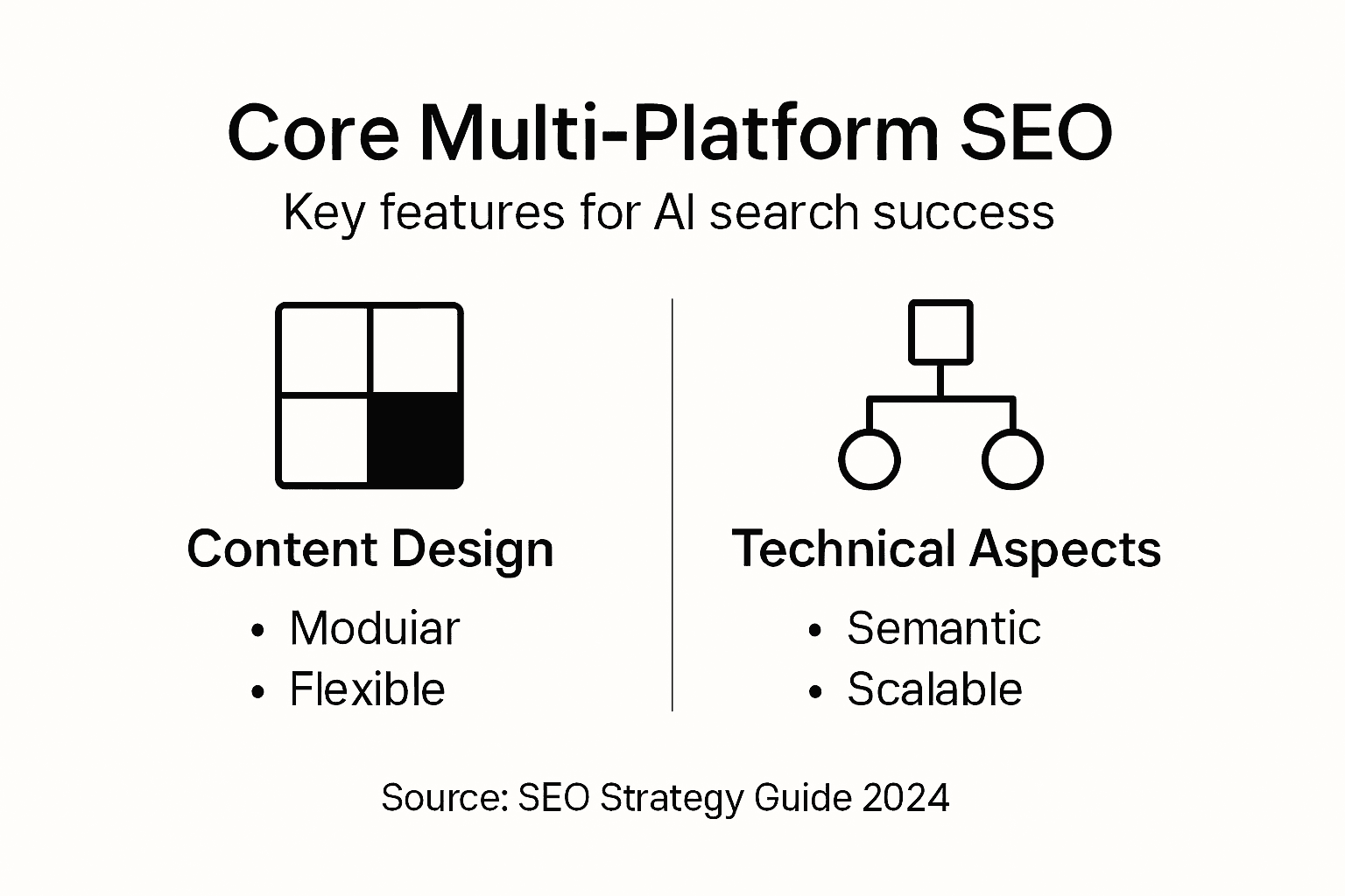 Infographic of core multi-platform SEO features