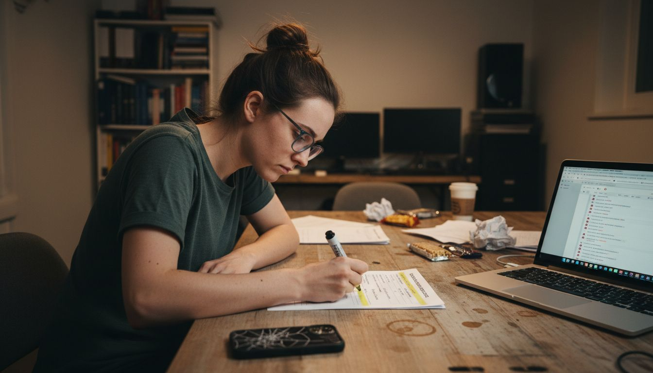 SEO specialist reviewing technical audit results