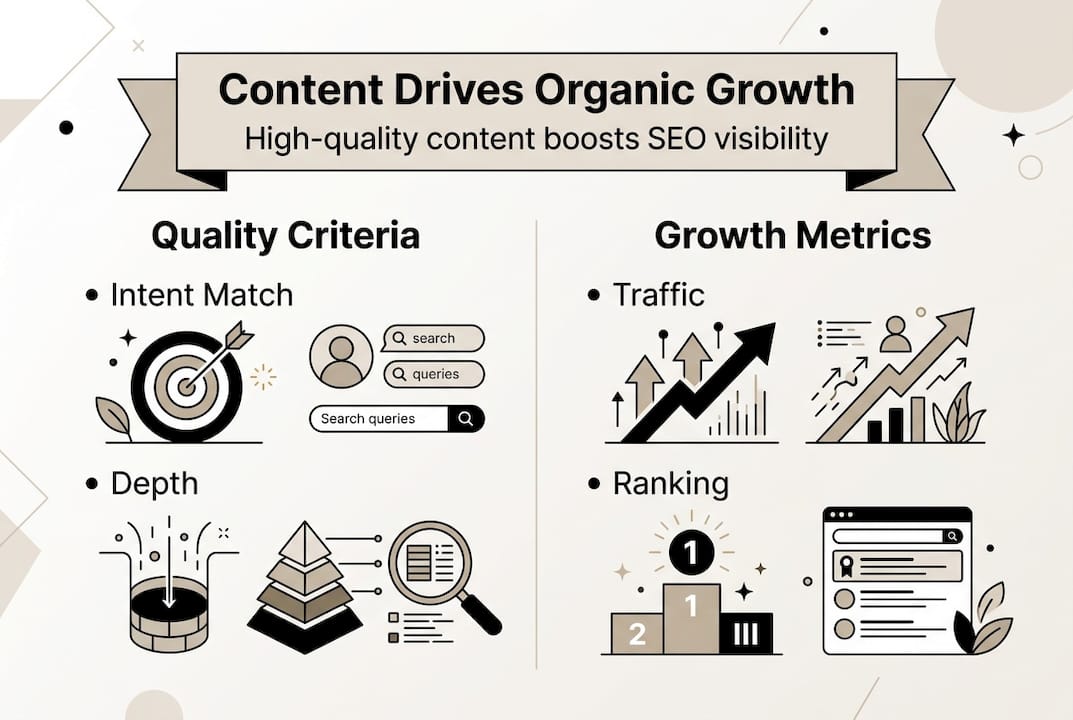 Infographic on content quality and SEO growth