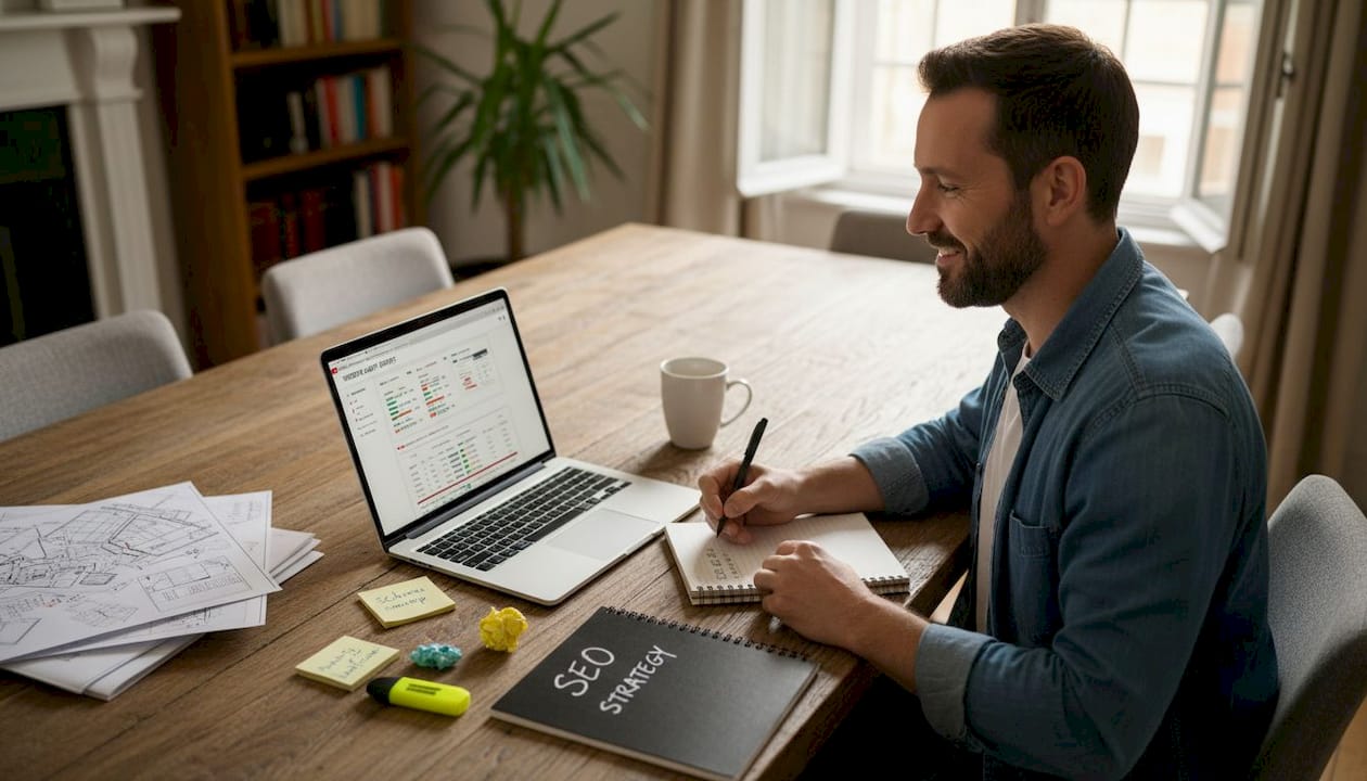 SEO specialist working with website audit tools