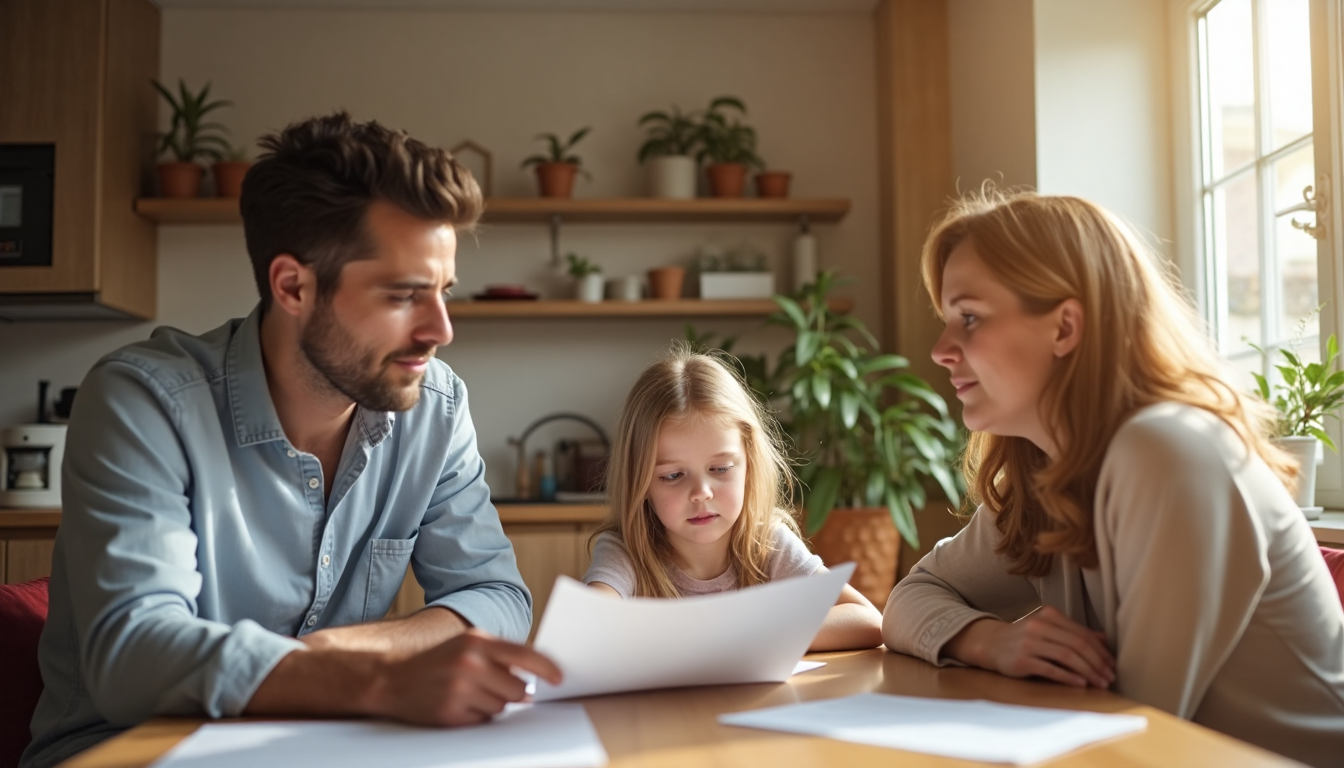 Gescheiden ouders bespreken regeling met dochter