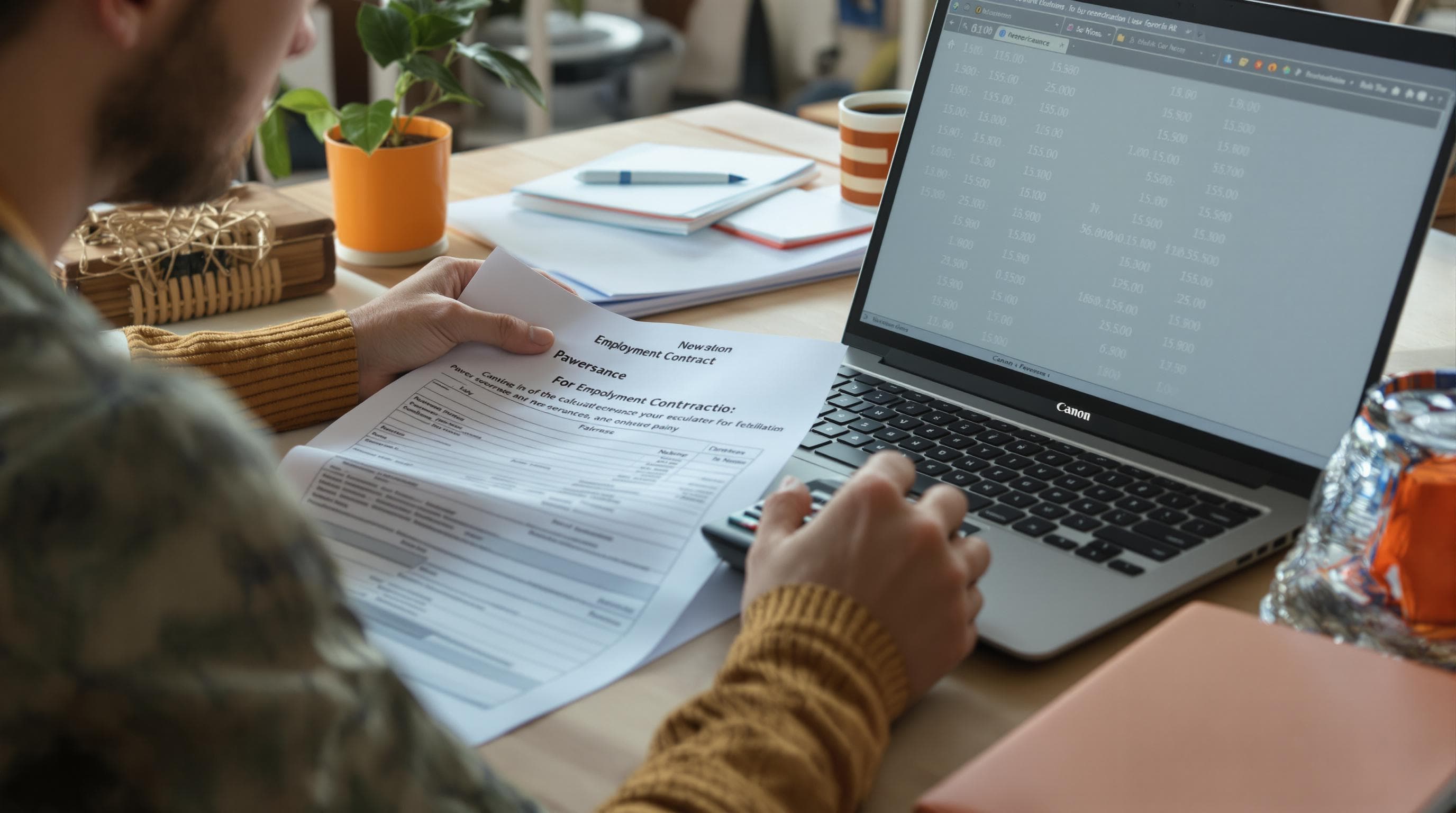 Persoon verzamelt documenten voor transitievergoeding berekening