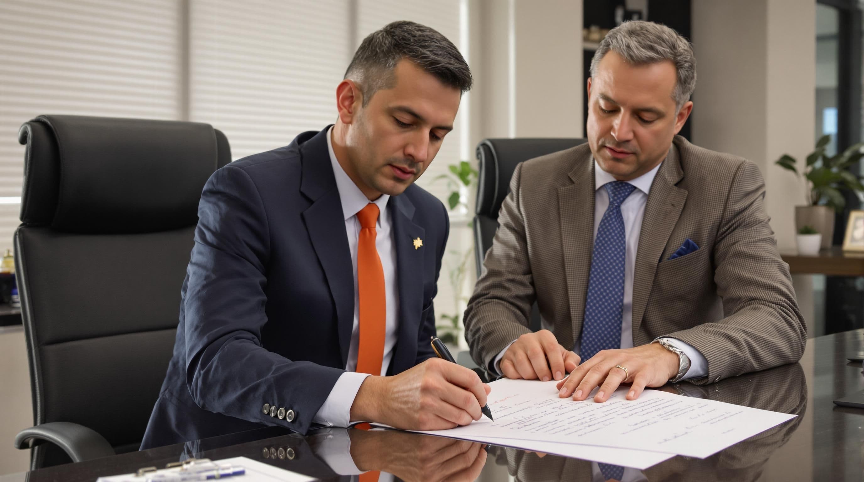 Werkgever en werknemer ondertekenen beëindigingsdocumenten met wederzijds respect