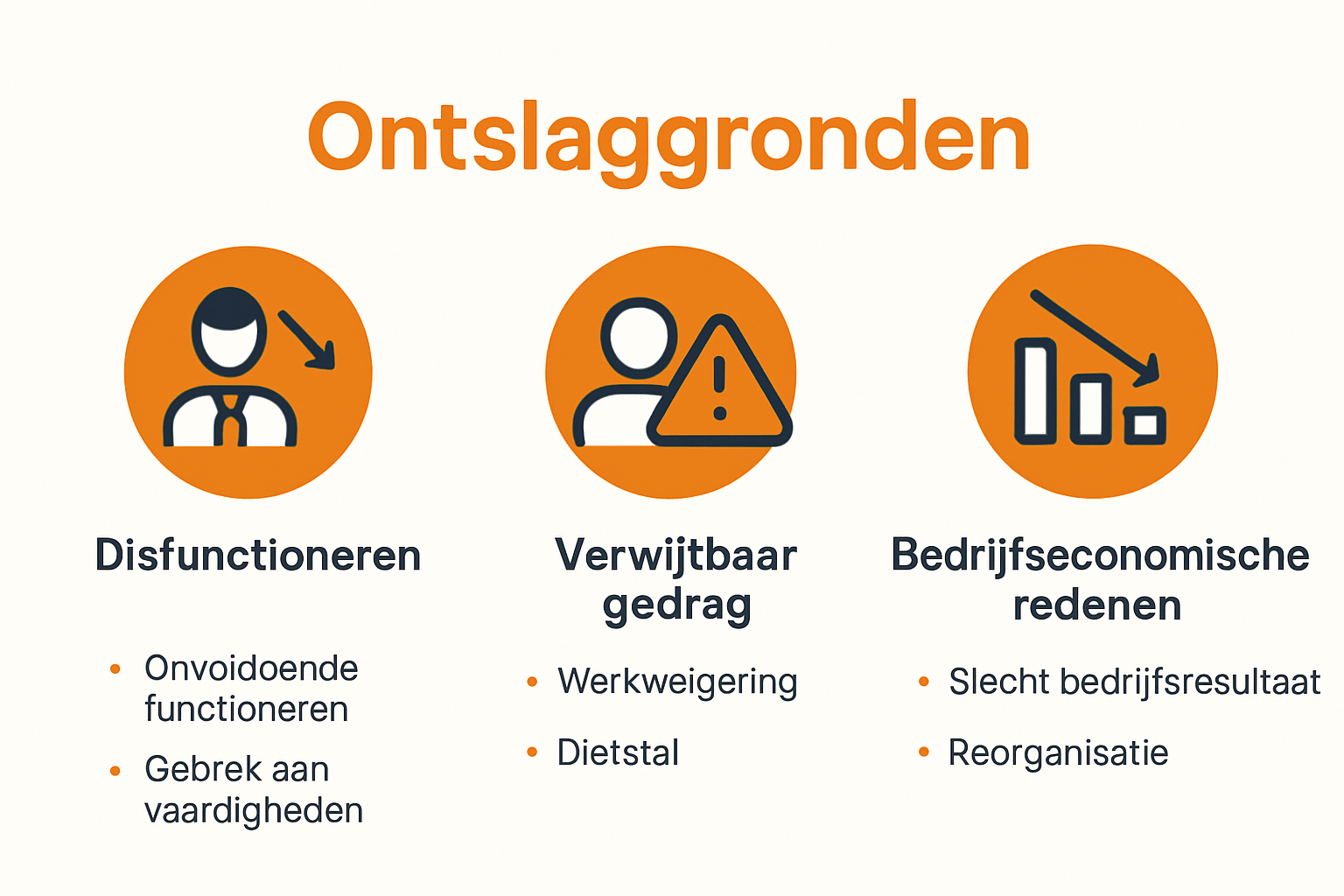 Infographic met ontslaggronden arbeidsovereenkomst beëindigen