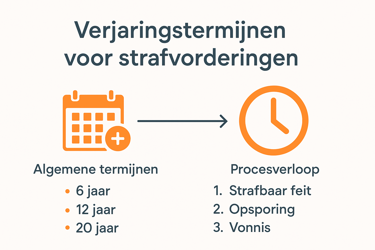 Uitleg en overzicht verjaringstermijnen strafzaken infographic