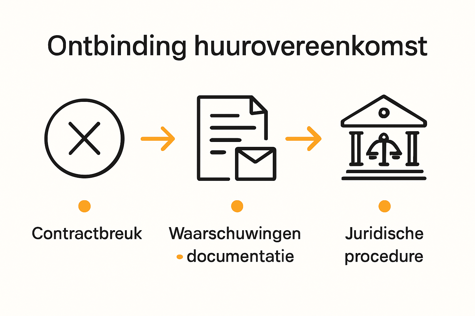 Infographic proces ontbinding huurovereenkomst stapsgewijs