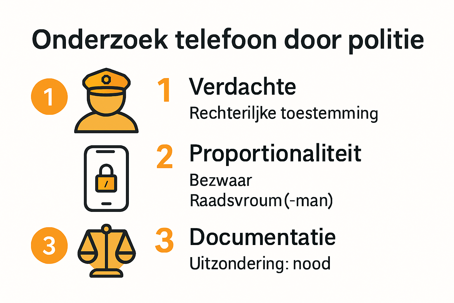 Infographic Dutch police phone search legal steps