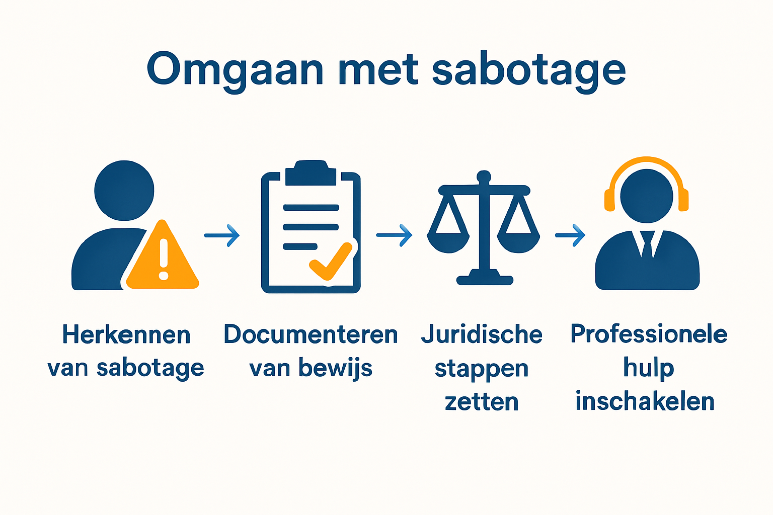 Infographic met stappenplan bij sabotage door mede-aandeelhouder