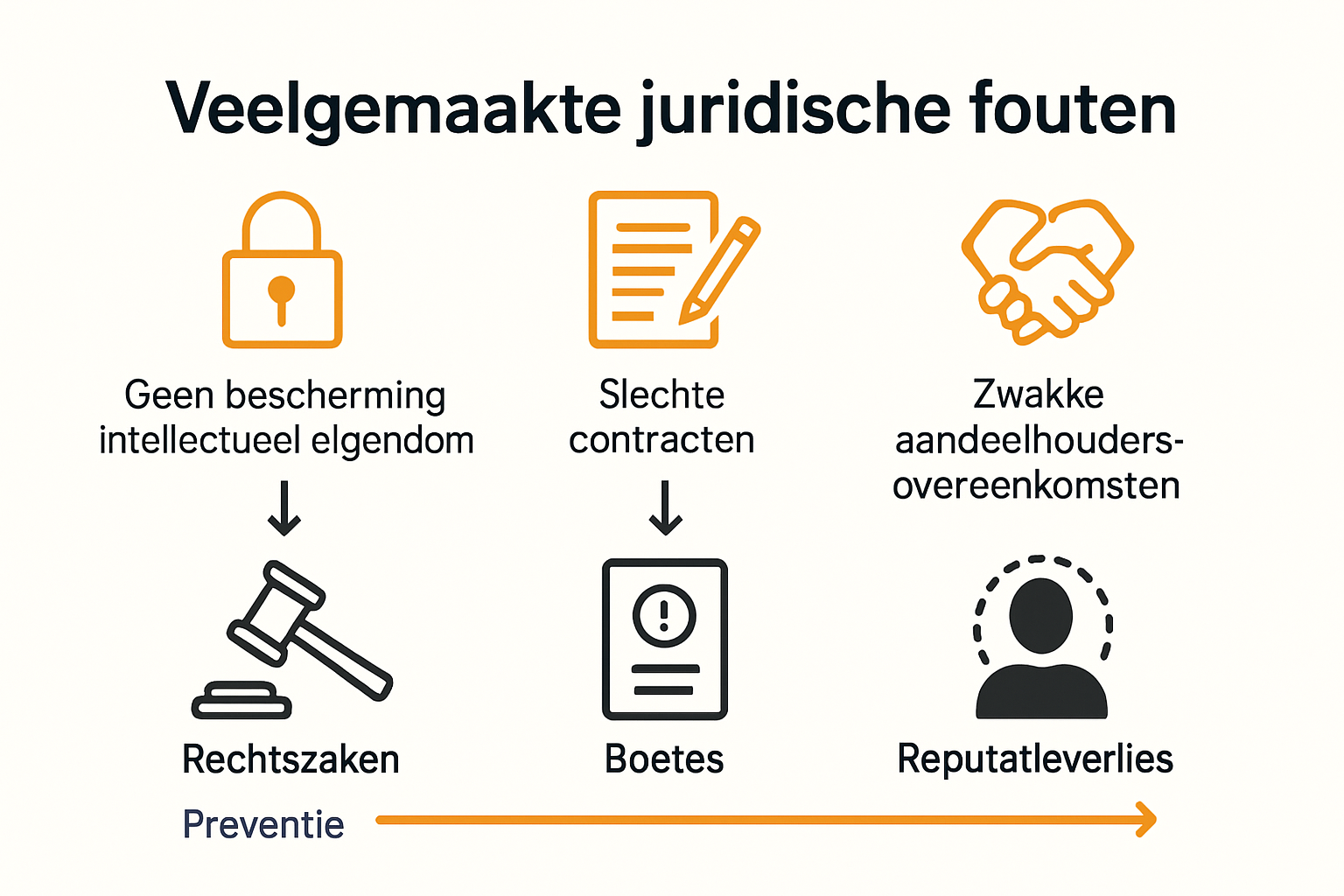 Infographic juridische fouten en gevolgen voor start-ups