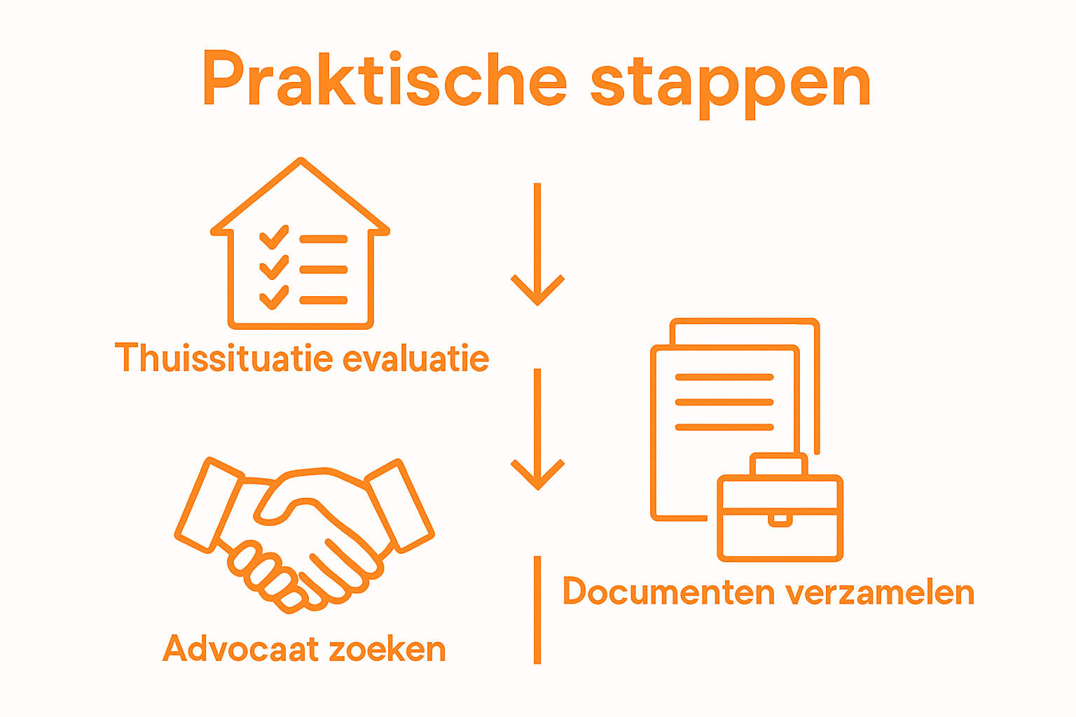 Infographic: drie stappen in gezamenlijk ouderschap met iconen