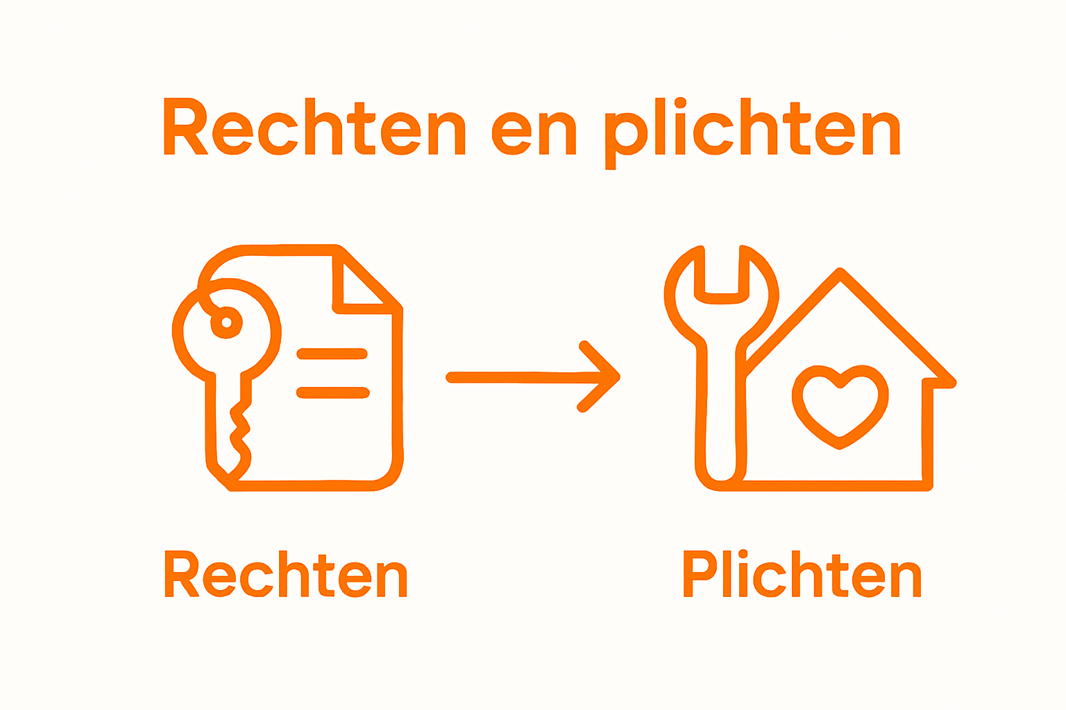 Infographic over balans rechten en plichten verhuurder